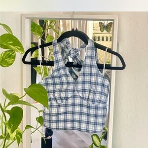 Hollister Plaid Halter Top